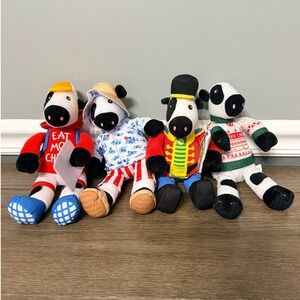 Chick-fil-A Eat Mor Chikin Cow Plush Set of 4 Holiday Summer School 2019 7 Inch